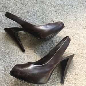 Jessica Simpson peep toe platform heels, size 6.5